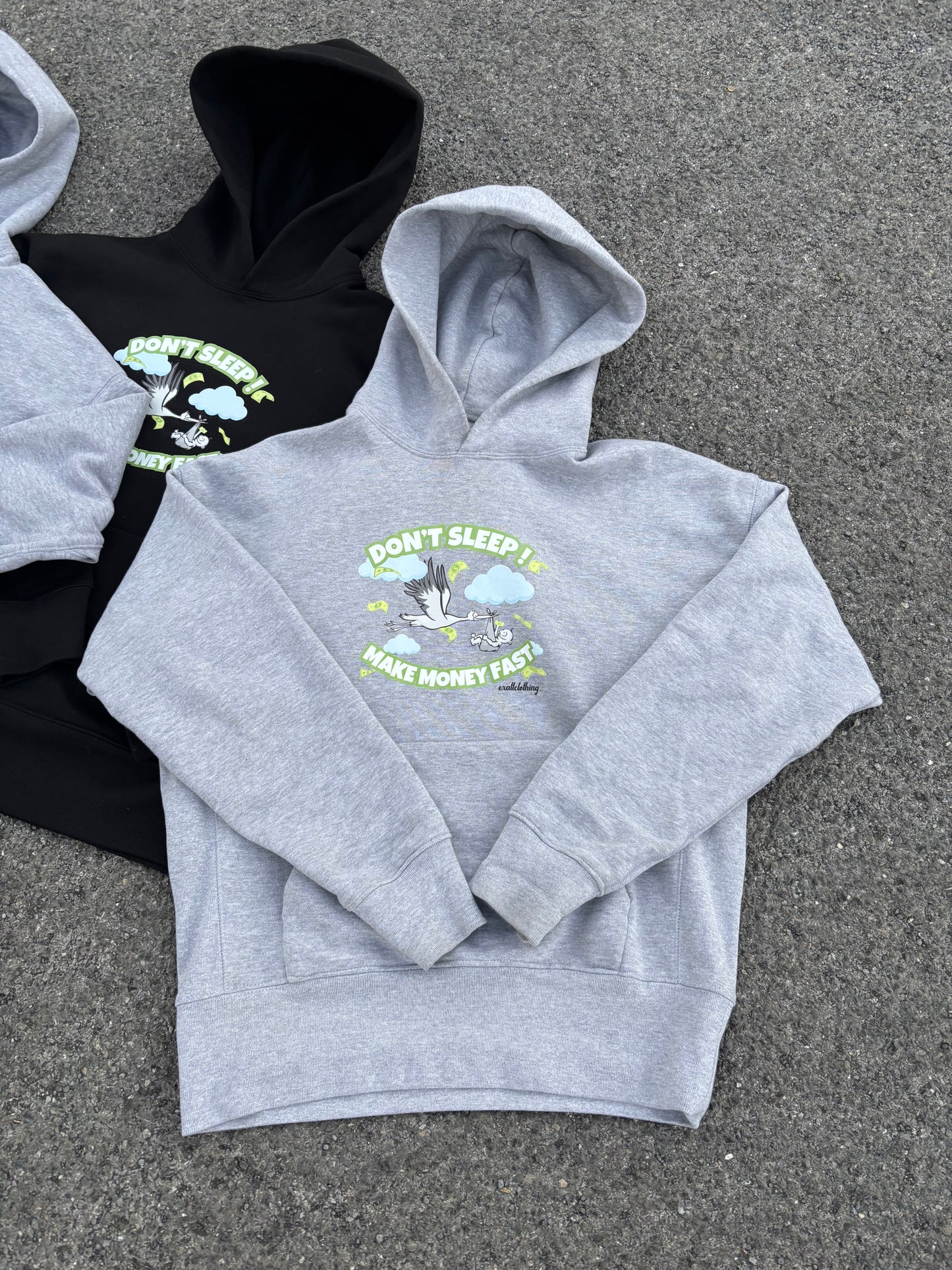 Sweat Don't sleep make money fast gris